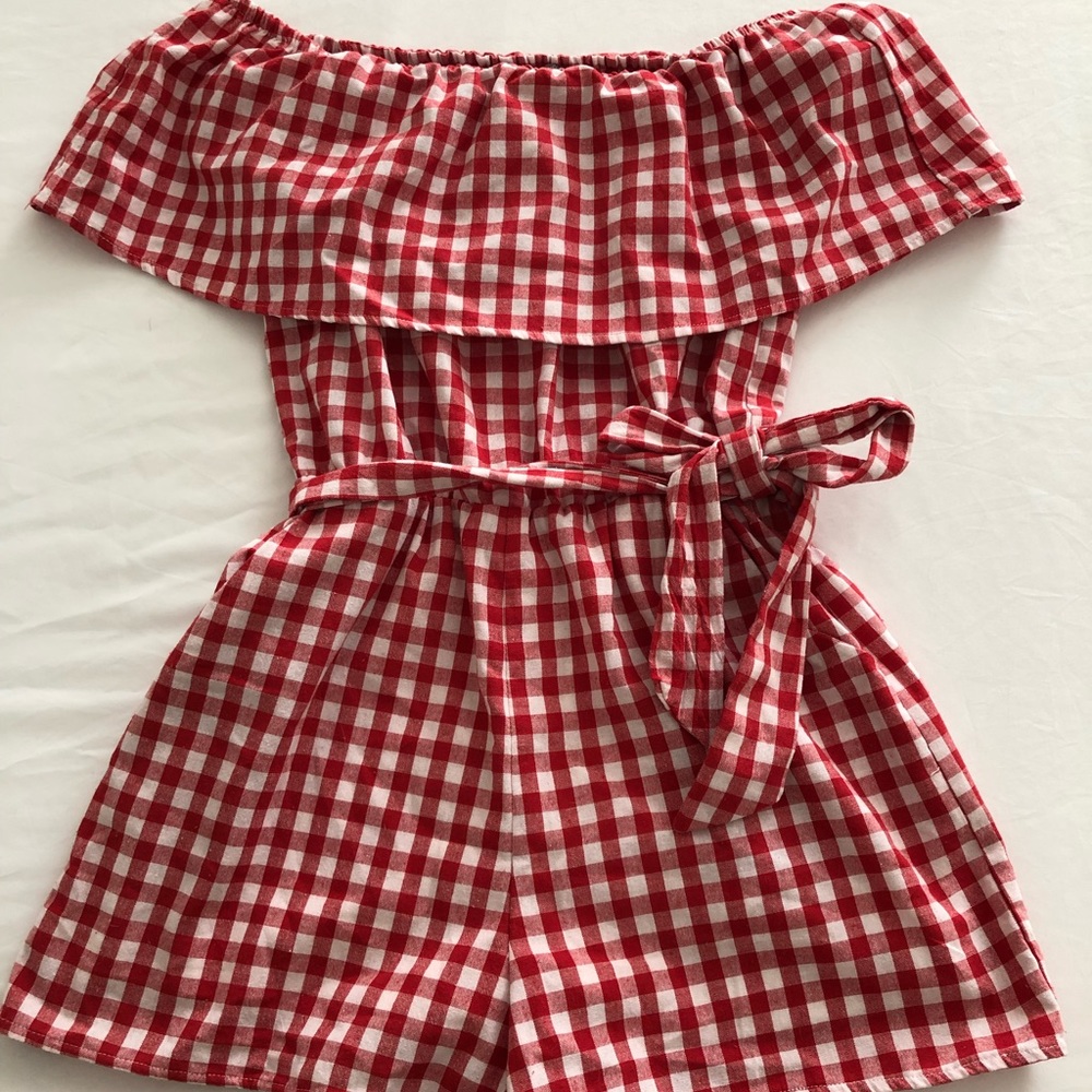 Gingham Red Romper - image 3